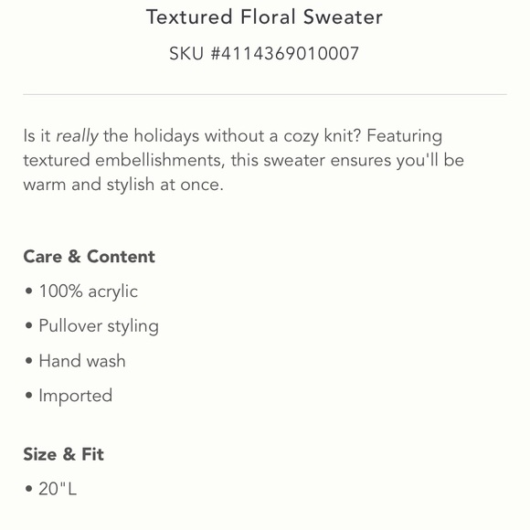 Anthropologie NWT Textured Floral Sweater Size M.***Coming soon*** - Picture 5 of 8